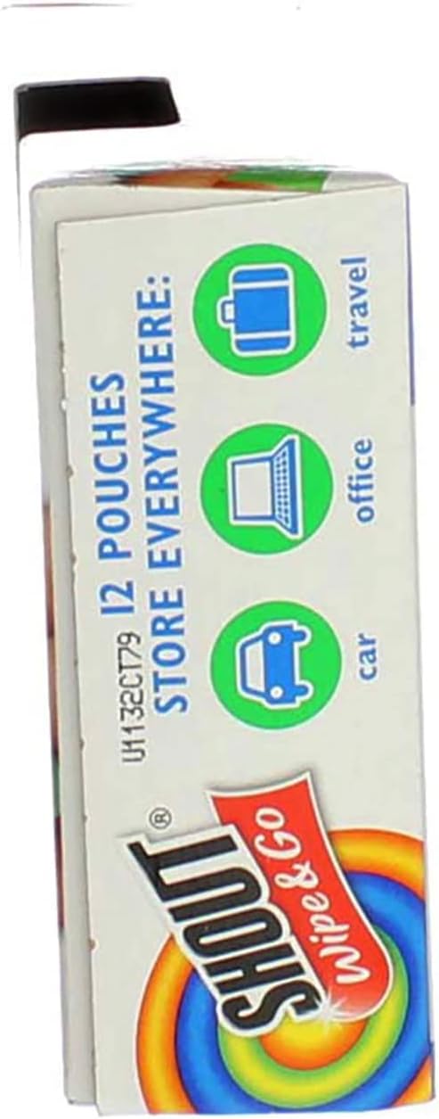 Shout Wipe & Go Instant Stain Remover Wipes 12 ea (Pack of 2)