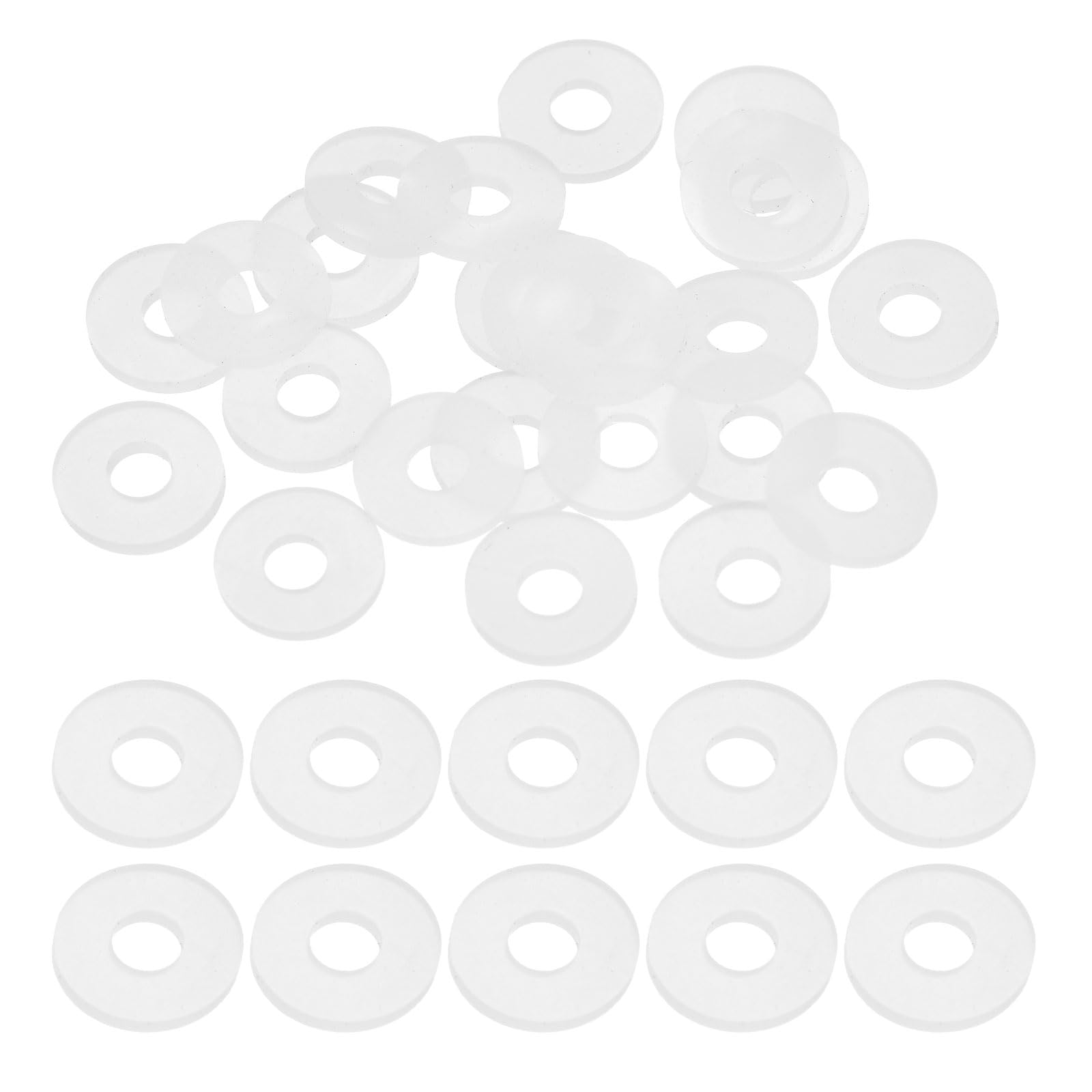 DEFANEX 25pcs M2.5 Silicone Flat Washer (2.5mm ID 8mm OD 1mm Thick) - Flexible O-Ring Sealing Fastener Spacer Gasket Washer Grommets Accessories for Faucet Water Hose Valve Pump