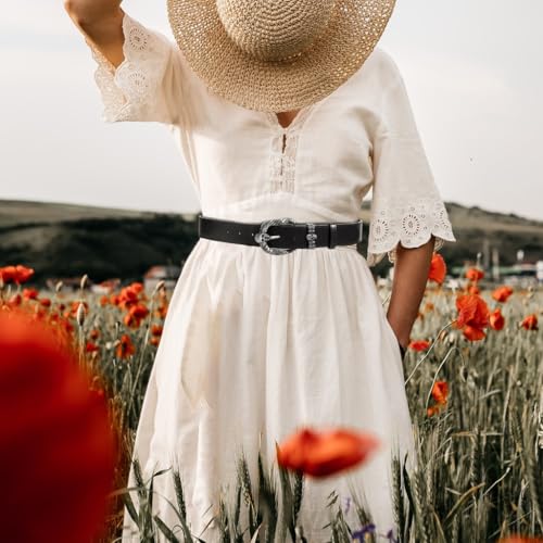 Men Adjustable Punk Waist Belt Carved Skull Buckles PU Leather Waistband for Adult Jeans Pants All Matching Accessory3