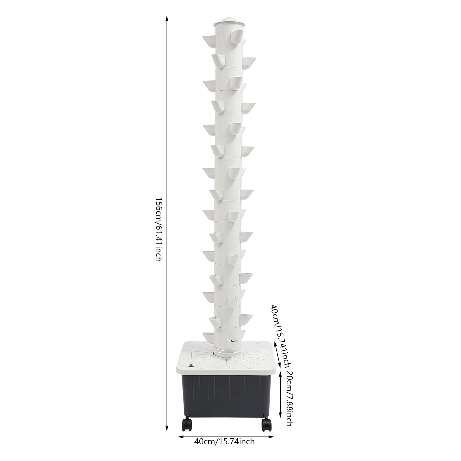Torre hidropónica de 45 plazas, sistema de cultivo hidropónico, kit de cultivo aeropónico, sistema de cultivo hidropónico de jardín, kit de cultivo aeropónico con bomba de agua y depósito de agua de