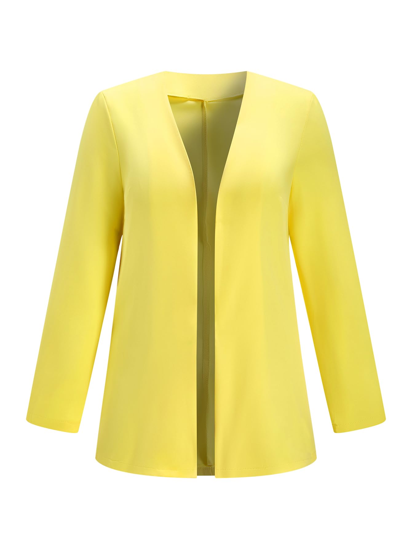 Womens Plus Size Open Front Blazer Elegant Long Sleeve Business Casual Suit Jackets