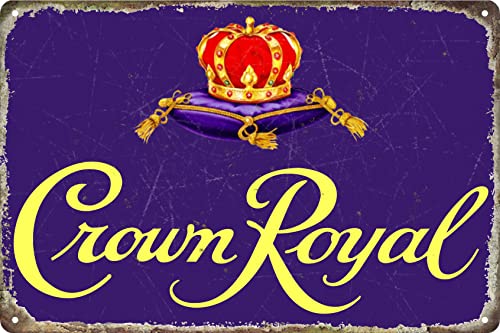Vintage Crowns Royals Tin Metal Tin Sign Tin Plate Sign Wall Art Decor TIN SIGN 8X12 INCH (Purple)