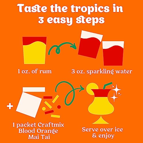 Image of Craftmix Blood Orange Mai Tai Cocktail Mixers & Mocktail Drink Mix, 24 Pack