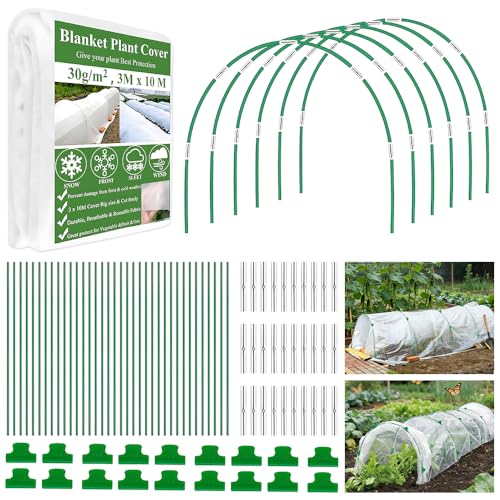Applicazioni adatte: questi tunnel per piante sono stati progettati per coprire piante, antigelo, reti di protezione dagli uccelli e mini serre e sono adatti per aiuole rialzate, terrazze, giardini e giardini d'inverno. Gli archi a tunnel per piante creano un microclima ideale, accelerano la crescita e consentono la raccolta precedente.