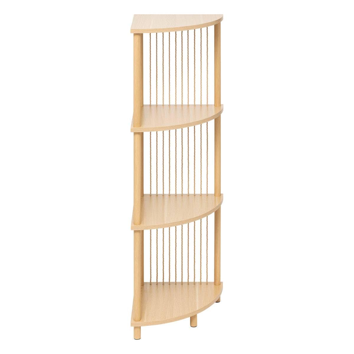5 five simply smart 5five - Estantería esquinera Kord de 4 Niveles - Efecto Madera Beige Claro - Almacenamiento práctico y práctico - An. 34 x Pr. 34 x Al. 110 cm - Salón, Oficina, Dormitorio