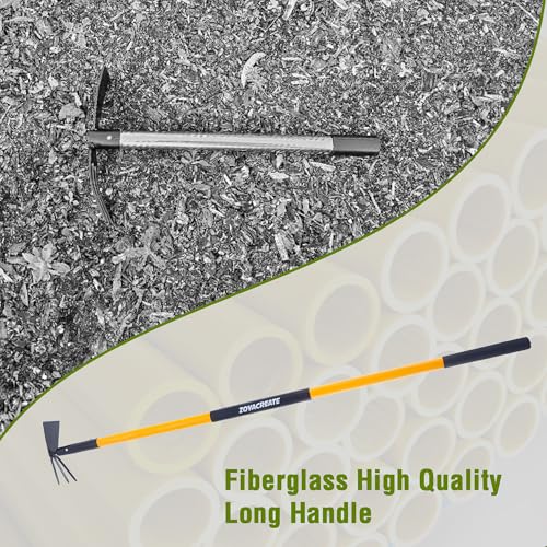 ZOYACREATE Hoe Garden Tool, Heavy Duty Long Handle Rake Cultivator Manual Weeder for Yard Lawn Patio Garden Planting - Image 3