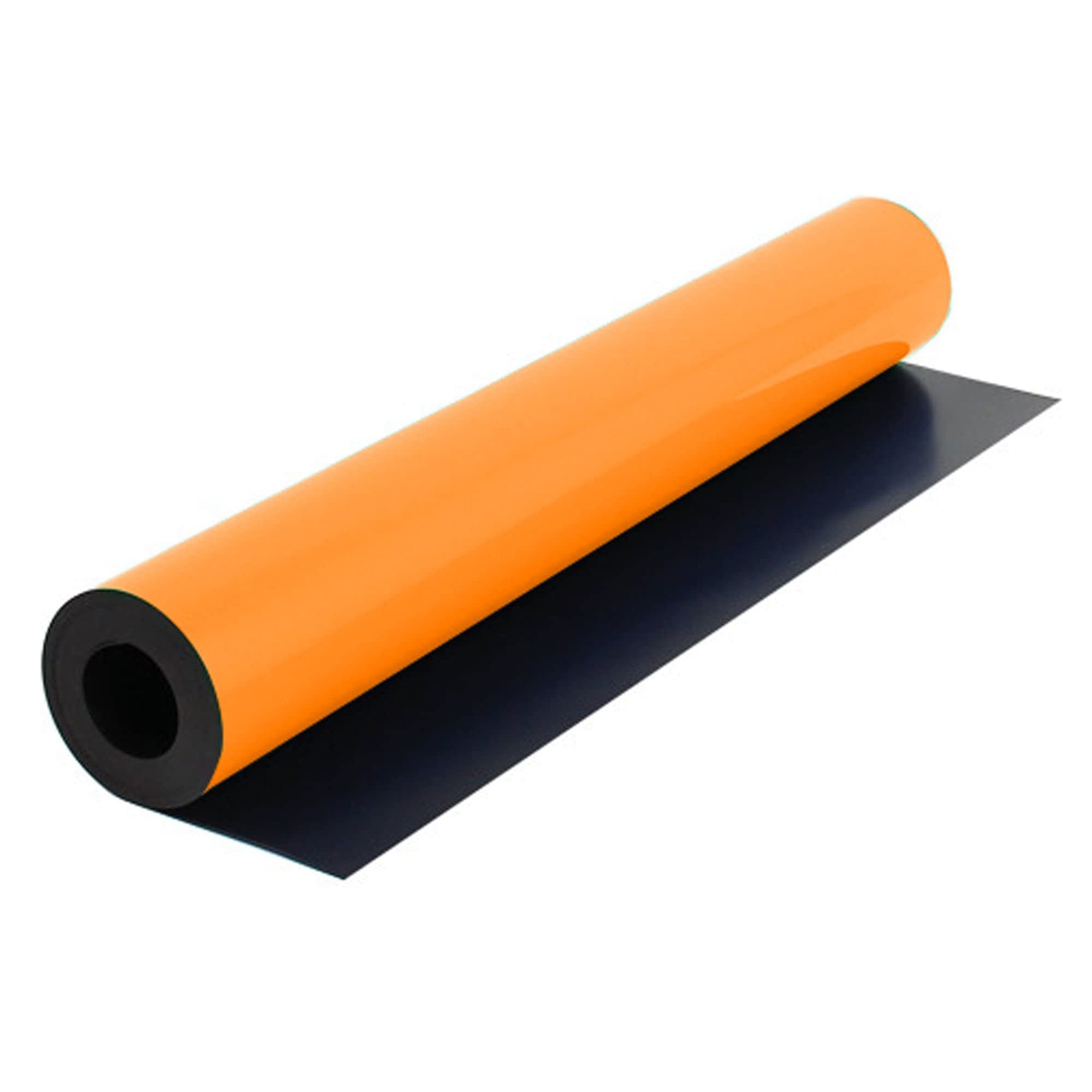 Feuille magnétique flexible large 620 mm en rouleau orange mat