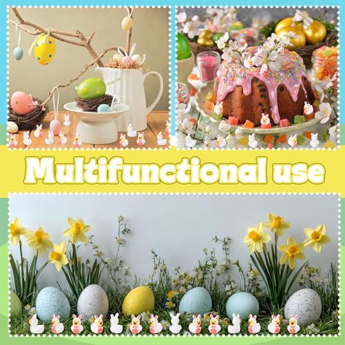 Image of 50 Pcs Rabbit Ducks Toy Figures, Easter Mini Bunny Resin Ducks Bulk, Tiny Rabbits Figurine Dress up Duck Toy for Easter Party Favors (Bunny Duck)