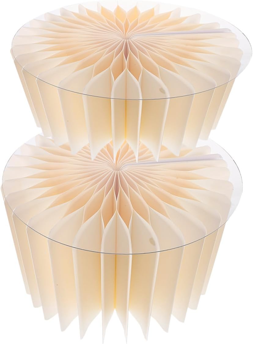 2pcs White Cylinder Pedestal Stands, Foldable Paper Column Display with 30cm Diameter X 20cm 40cm Height, Party and Wedding Centerpiece Decor for Tables and Backdrop