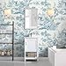 CiCiwind 16In×197In White and Blue Peel and Stick Wallpaper for Bedroom Removable Self-Adhesive Wall Paper Vintage Toile Contact Paper for Cabinets Shelf Drawer Country Wallpaper Walls Covering