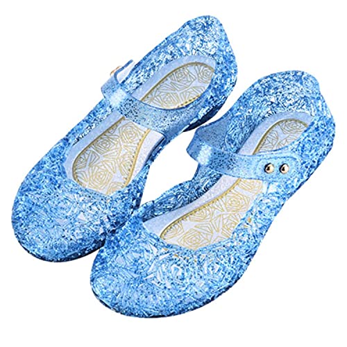 YOGLY Fille Chaussures de Princesse Reine des Neiges Elsa Talon Haute Déguisement Doux Halloween Noël Anniversaire Carnaval Cosplay