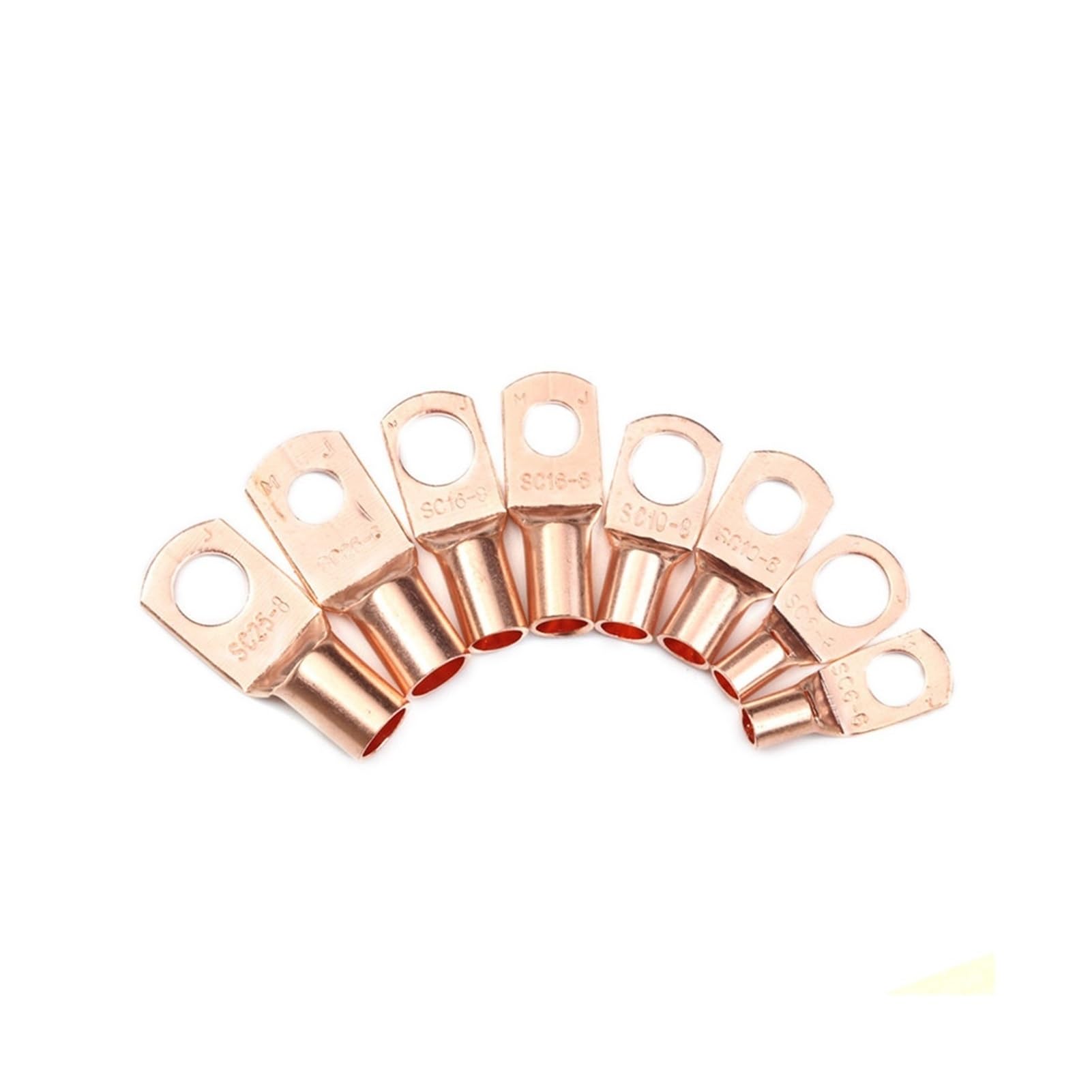 140pcs Sc6-25 Los terminales de las baterías de los lugs de los cables de cobre se fijan los conectores de alambre desnudo/soldado desnudo + tubo encogido