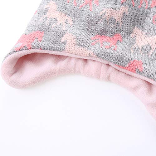 Girls Knitted Earflaps Hat Children Thicken Fleece Lining Cap Winter #TOP4