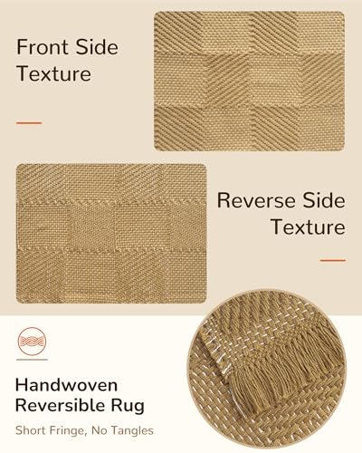 Tapete trenzado reversible 91x152 cm bajo pelo BESTSWEETIE miniatura 6