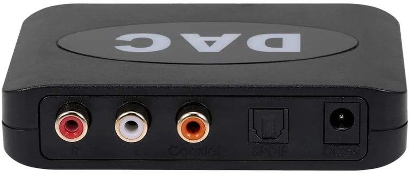 Digital to Analog Audio Converter Optical Fiber Coaxial Digital Audio Signal to Stereo Analog Signal Audio Converter with Remote Control Black