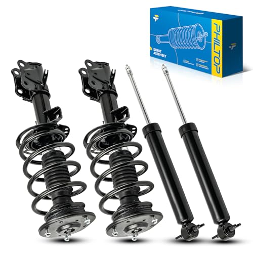 Image of PHILTOP Front Rear Struts for 2013-2015 2017-2020 Ford Fusion 272638 * 2 /5667 * 2 - Complete Shock Absorber & Spring Assembly Set of 4