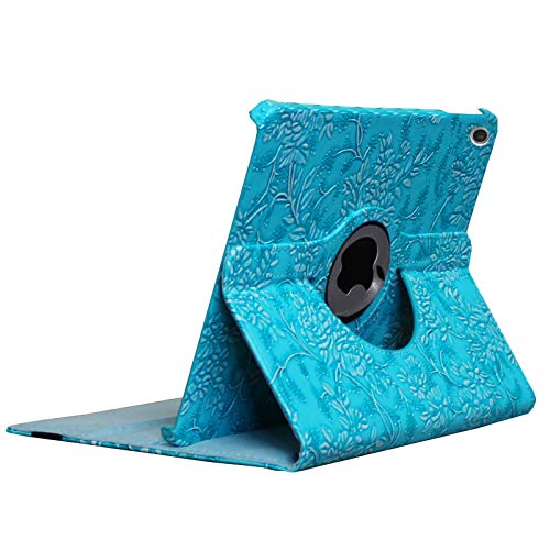 JYtrend Case for iPad 10.2 inch, for iPad 9th 8th 7th generation, Rotating Stand Smart Magnetic Auto Wake Up/Sleep Cover for A2602 A2603 A2604 A2605 MK2L3LL/A MK2P3LL/A MK673LL/A(Embossed Blue Flower) by JYtrend - Image 7