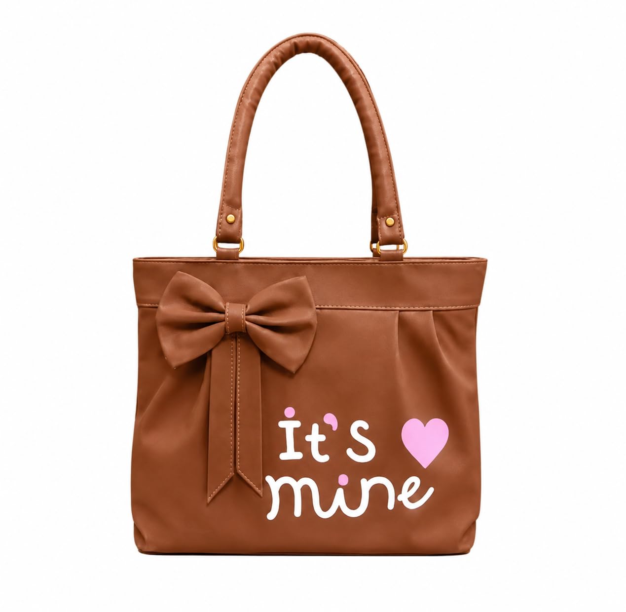 Dnexa Women's Brown Shoulder Handbag | Premium PU Leather Tote Bag with Bow Accent-image-7
