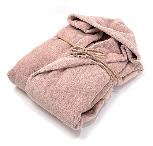 FAZZINI Albornoz de hombre y mujer de microalgodón con capucha Cocola Col. 240 Rosa Boho (Talla M) Cover