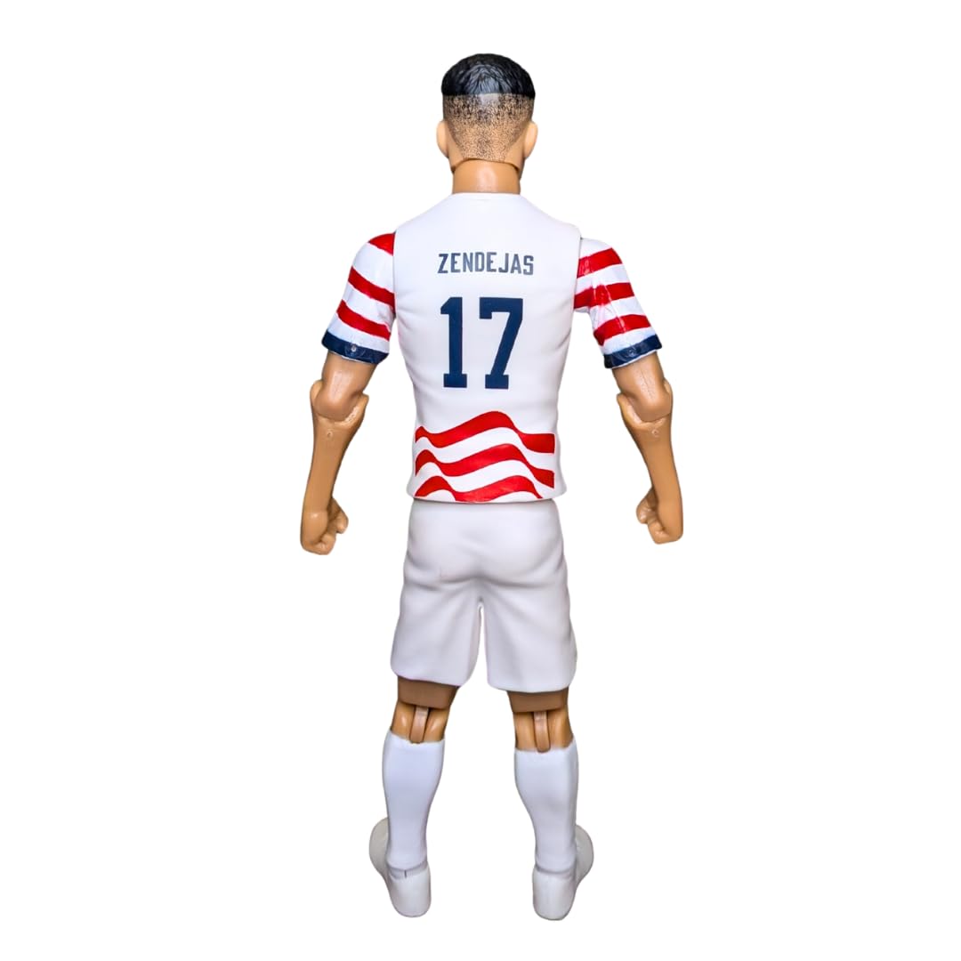 Sockers Banbo Toys 2026 USMNT Alejandro Zendejas Home Jersey 2026 Figura de acción de fútbol coleccionable de 8 pulgadas