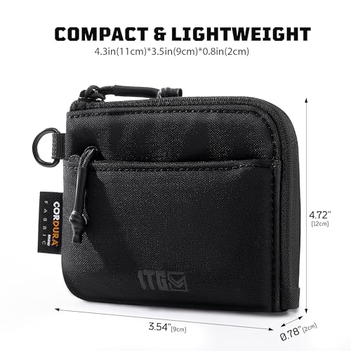Coin Purse for Men, 500D CORDURA Slim Minimalist Wallet for Men, Small Coin Pouch Purse Change Holder with Zipper Pocket, Key Ring |Tactical Coin Bag4