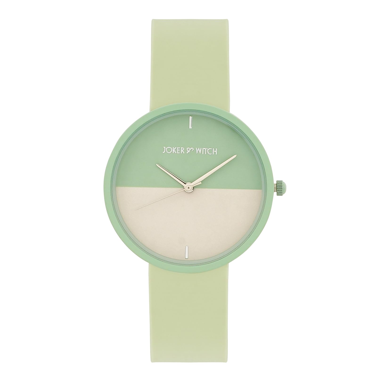 Duet 38mm Green Dial 20mm Green Silicon Strap Watch for Unisex-image-5
