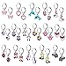 16 Paia Orecchini Bambina Anallergici Gioielli Carini Orecchini a Cerchio Piccoli Con Pendenti Unicorno Panda Corona Cuore Sirena Set Orecchini Bimba con Scatola Regalo per Bambina Ragazza (Style 2)