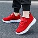 Boy Girl Tennis Shoes Big Kid Lightweight Mesh Sneakers Unisex Fashion Casual Hook and Loop Fasteners Running Shoes (Red,13)