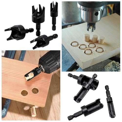 Image of Serplex 8Pcs Assorted Hole Saw Drill Bit Set for Wood, Hex Shank