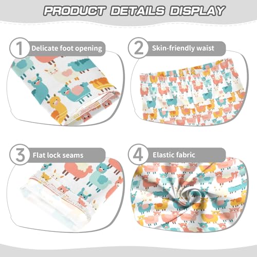 Color Alpaca Cute 2 Girls Leggings Athletic Pants Tights Stretch Bottom3