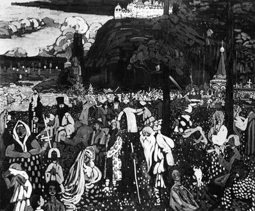 Cuadro decorativo lienzo de Kandinsky Vida colorida pintura mural para el hogar 60x90cm