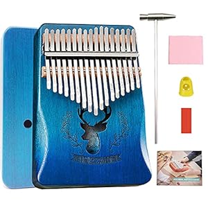 Kalimba 17 toetsen, duimpiano duim piano vinger solide kalimba instrument, met leren songboek en tuning hamer en stoffen…