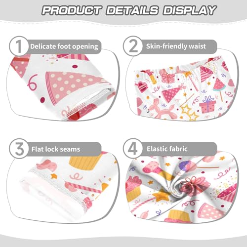 Party Pattern Girls Leggings,Workout Leggings for Girls Toddler Athletic Leggings Size for 3-10T3