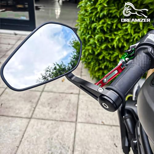 Image of DREAMIZER Motorcycle Mirrors Bar End Mirror Universal Rear View Mirrors for Motorcycles 7 /8 inch Handlebars, Compatible with Honda Grom, Yamaha, Kawasaki, Ducati, Suzuki and More