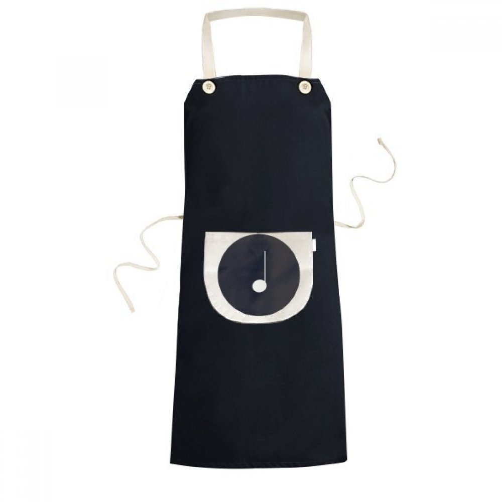 Tablier de cuisine avec poche bavoir noir homme femme motif croches de musique