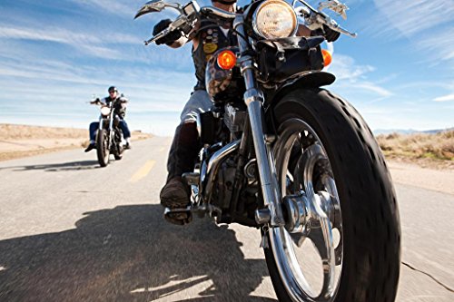 Two Bikers on Route 66 Wall Art 36x24 Poster