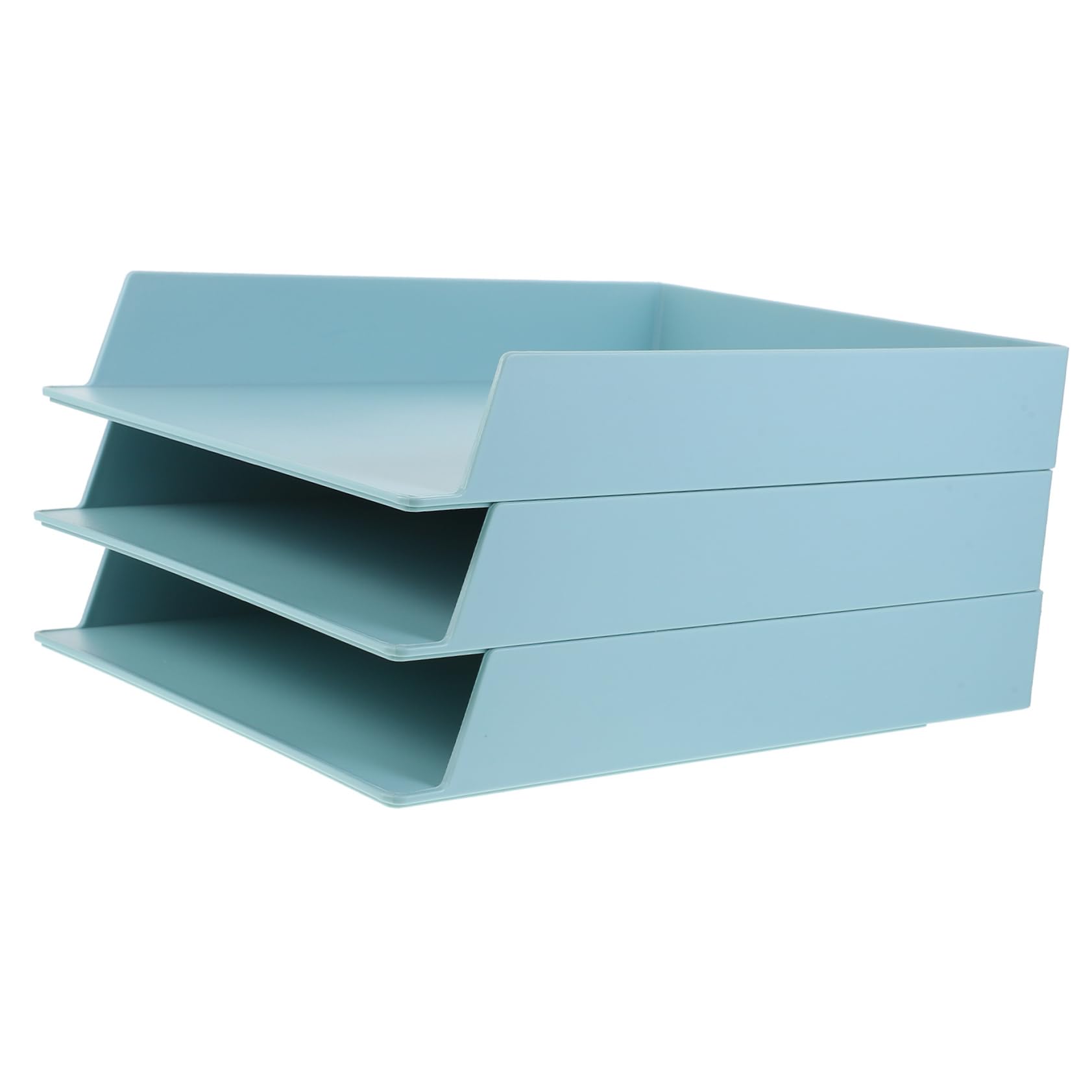 Homoyoyo Stationery Container 3pcs Abs Material File Storage Shelf Mint Green Desktop Organizers Mint Green