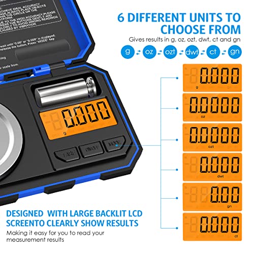 Amir Professional Digital Milligram Scale, 50G Max High Precision Pocket Sized Jewelry Scale, Electronic Smart Scale With 50G Calibration Weight #TOP2