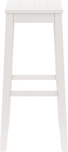 Miniatura 51 de Hillsdale Fiddler Taburete de madera sin respaldo con asiento estilo silla de montar, gris envejecido gris (Aged Gray),marino,Negro -,Blanco