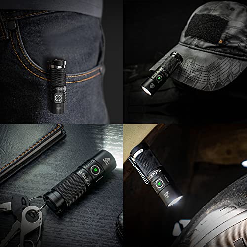 Image of Sofirn SC21 Mini Flashlight 1000 Lumen, USB Rechargeable Keychain Light with Super Bright LH351D LED, 16340 Battery (inserted), Magnetic Tail, Small Pocket Sized EDC Flashlight High Lumens