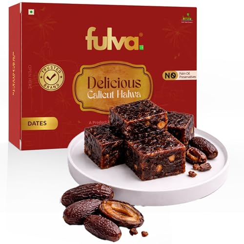 Image of Fulva Dates Halwa 200g, Original Kozhikoden Halwa, Soft Chewy Indian Dessert Sweet, Premium Kerala Sweet, Dry Fruit with Dates, Festival, Gift & Celebration