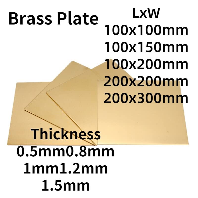 0.5/0.8/1/2/1.5 100x150mm H62 Brass Sheet,Thickness Brass Plate Laser Cutting CNC Frame Model Mould DIY Contruction Brass Pad (3mm,100x150mm)