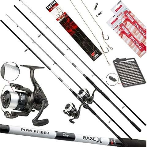 D-A-M Karpfen Set komplett Carp-X - Angelset 2 Karpfenruten + 2 Rollen (3,60 m) Cover