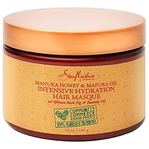 SheaMoisture-Intensive-for-Dry12-oz SheaMoisture Intensive Hydration Hair Masque Manuka Honey & Mafura Oil For Dry, Damaged Hair Deep Conditioning Hair Treatment 11.5 oz