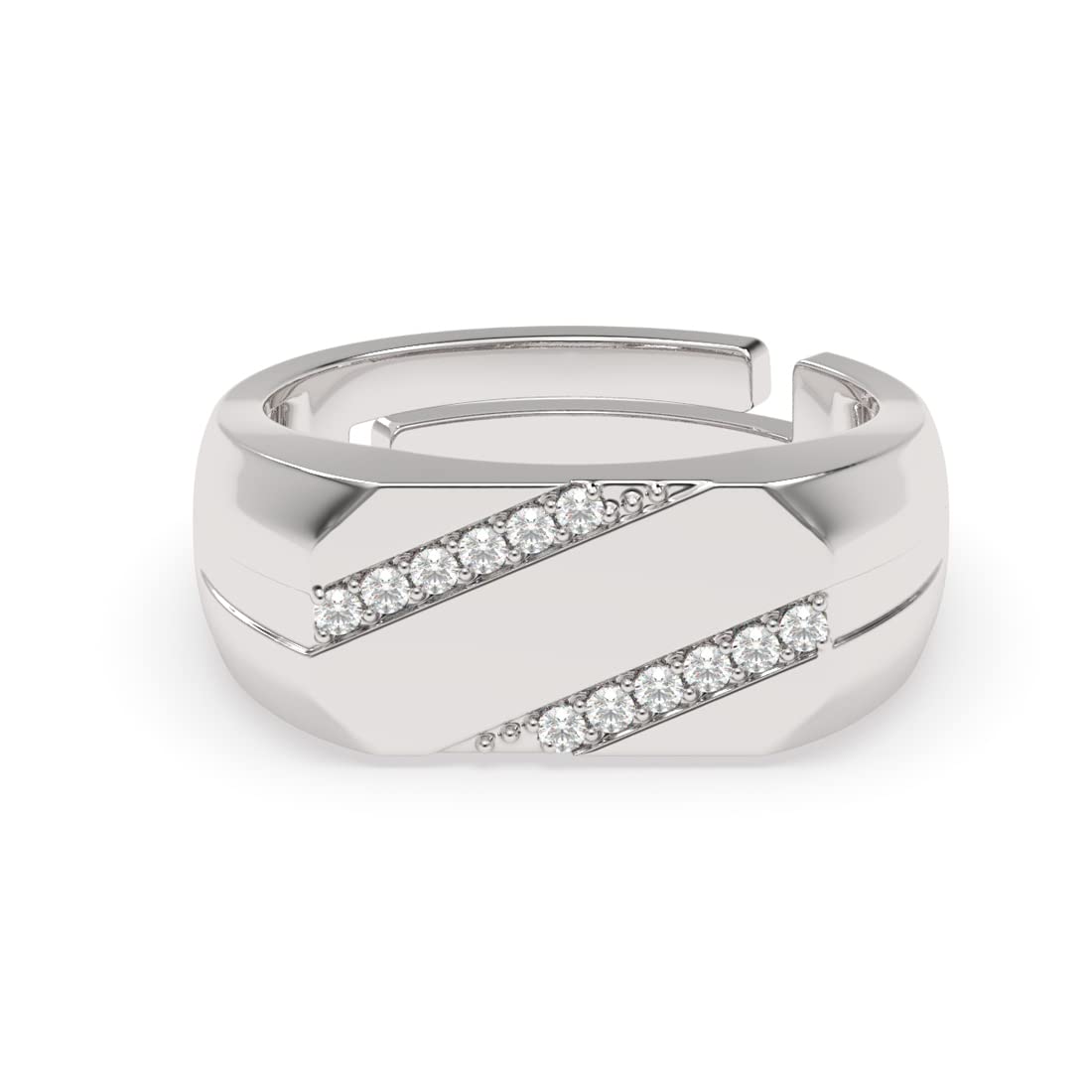 Clara Real 925 Sterling Silver Boaz Band Ring |Size Adjustable, Rhodium Plated, Swiss Zirconia | Gift for Men & Boys (B0C2QG84C9) Amazon Price History, Amazon Price Tracker