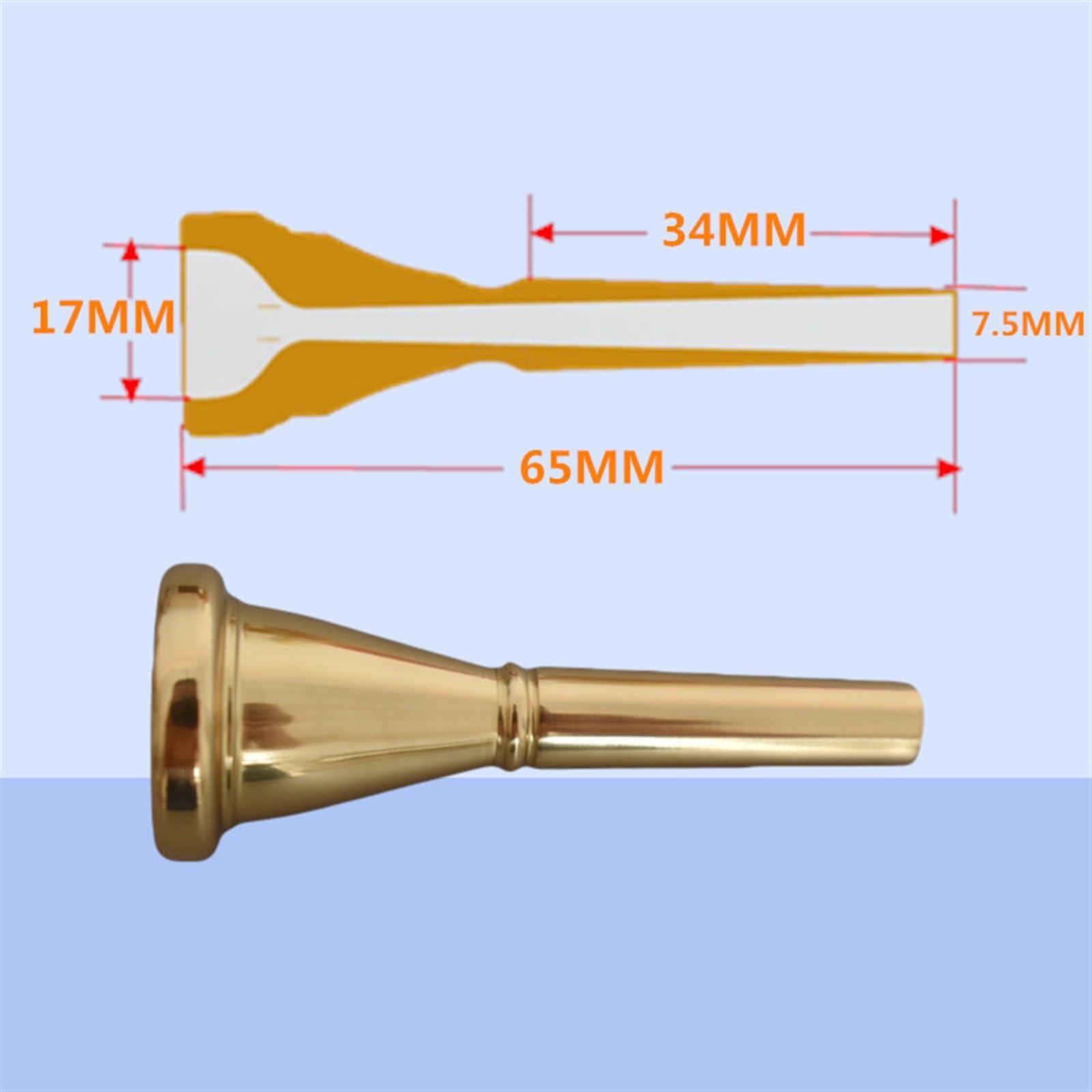 Amazon | プロフェッショナルフレンチホルンマウスピース銅金メッキ