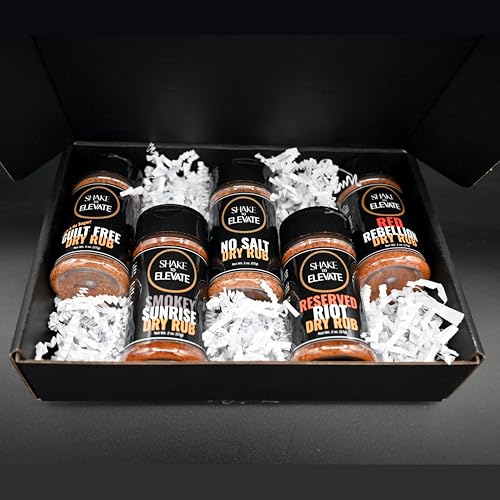 Shake to Elevate - No Salt BBQ Dry Rub Collection Seasoning Gift Box Set | No Salt Seasoning | Heart Healthy | Diet Friendly | 0% Chemical Additives | 0% Preservatives or Color | All Natural Ingredient & Listed | Seriously Delicious Spice Blend (set of 5 flavors) - Image 8