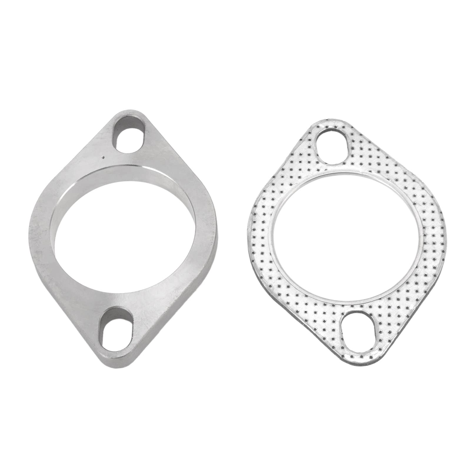 Kit de Conexión de Brida de Escape, 2 uds., 2 Pernos, 2,5 Pulgadas, Acero Inoxidable, Universal, para Cabezales Catback de Tubo de Escape