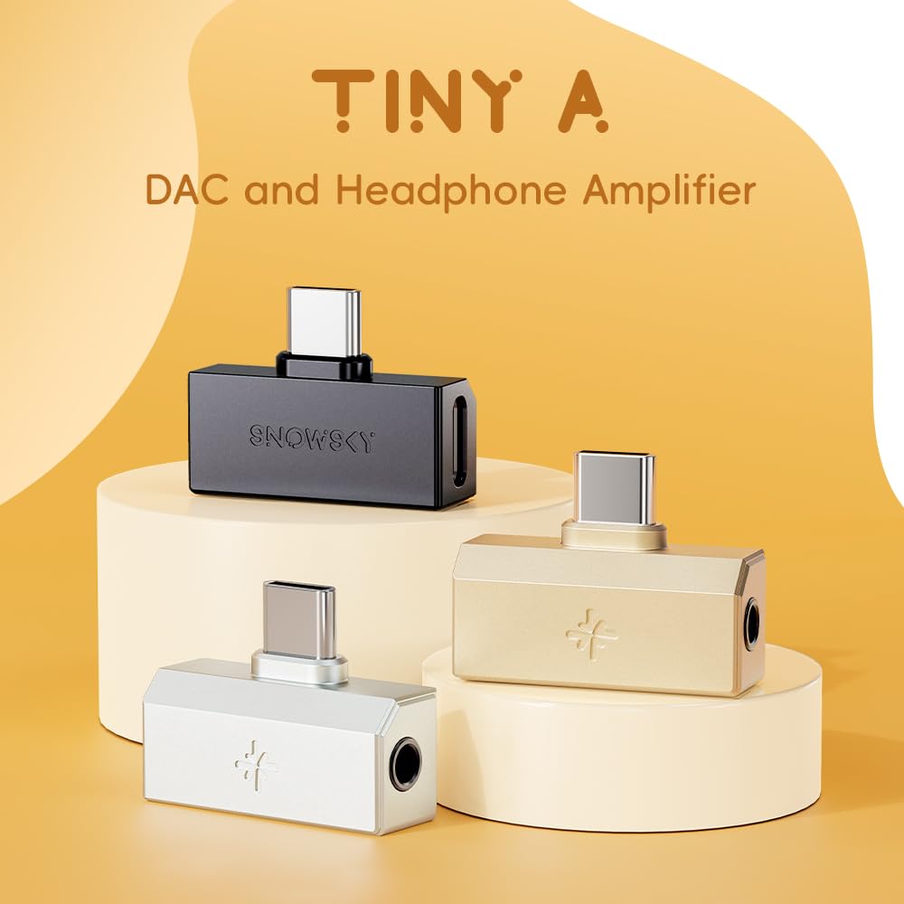 FiiO/Snowsky Tiny Portable DAC & Headphone Amplifier, Hi-Res USB DAC, PEQ Precision Tuning, PCM 384kHz/DSD256 Decoding, App/Web Control, Durable Metal Housing (Tiny A Black)
