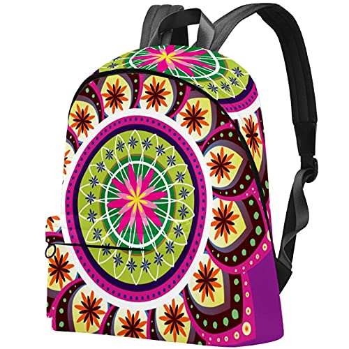 EZIOLY - Mochila de viaje ligera para ordenador portátil, diseño de mandala gráfico